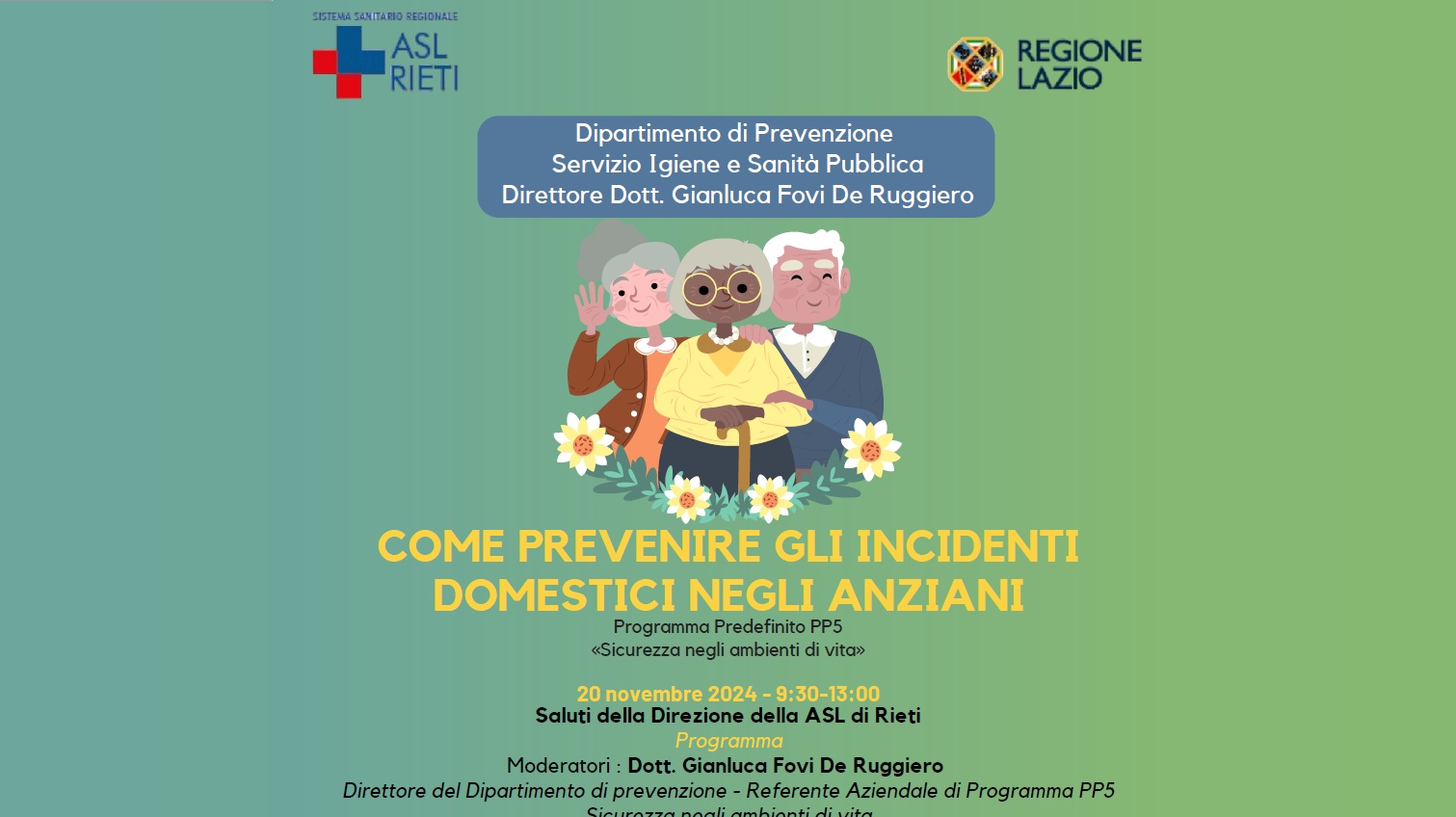 Seminario sulla Prevenzione degli Incidenti Domestici negli Anziani: un Evento Promosso dalla ASL di Rieti